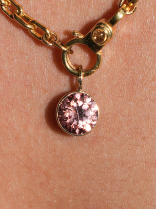 Sunkisser Zircon Round Cut Charm in Yellow 14k Gold