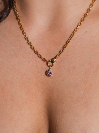 Sunkisser Zircon Round Cut Charm in Yellow 14k Gold