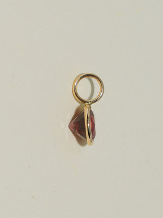 Peachy Keen Zircon Round Cut Charm in Yellow 14k Gold