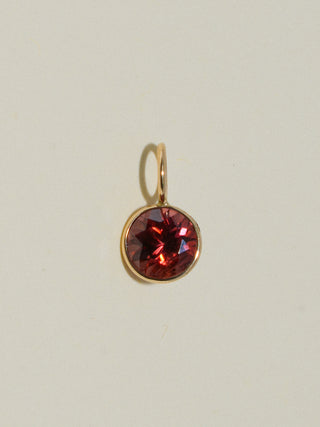 Peachy Keen Zircon Round Cut Charm in Yellow 14k Gold