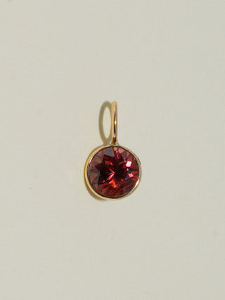 Peachy Keen Zircon Round Cut Charm in Yellow 14k Gold