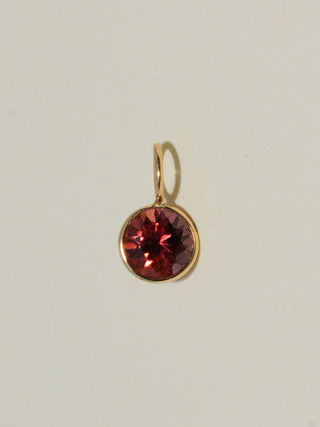Peachy Keen Zircon Round Cut Charm in Yellow 14k Gold