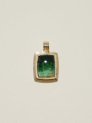High Tides Multi-Color Tourmaline Triple Cushion Cabochon Charm in Yellow 14k Gold