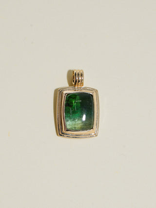 High Tides Multi-Color Tourmaline Triple Cushion Cabochon Charm in Yellow 14k Gold