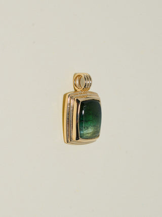 High Tides Multi-Color Tourmaline Triple Cushion Cabochon Charm in Yellow 14k Gold
