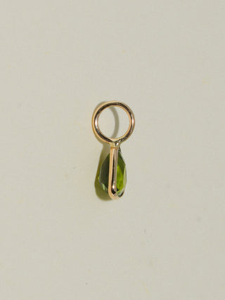Envy Me Green Tourmaline Trillion Cut Charm in Yellow 14k Gold
