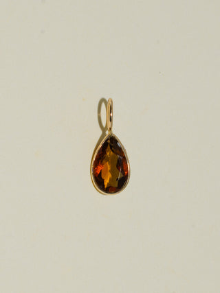 Goosey Golden Tourmaline Teardrop Cut Charm in Yellow 14k Gold