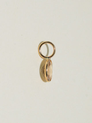 Foggy Sunday Brown Tourmaline Round Cut Charm in Yellow 14k Gold
