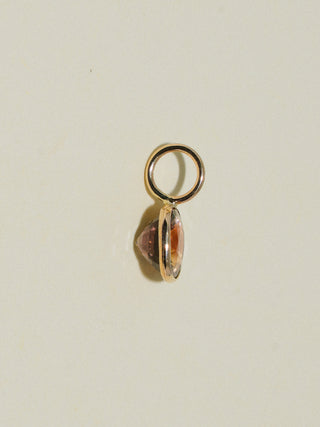 Grounding Golden Tourmaline Cushion Cut Charm in Yellow 14k Gold