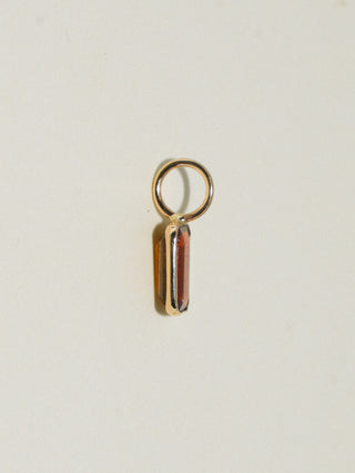 Oh it's burnt Brown Tourmaline Emerald Cut Charm in Yellow 14k Gold