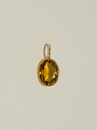 Mahalo Mango Golden Tourmaline Oval Cut Charm in Yellow 14k Gold