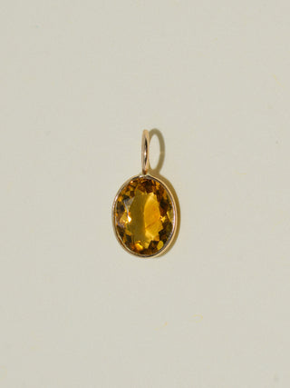 Mahalo Mango Golden Tourmaline Oval Cut Charm in Yellow 14k Gold