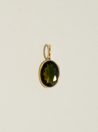 Monster Mayhem Green Tourmaline Oval Cut Charm in Yellow 14k Gold