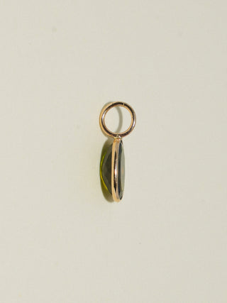 Monster Mayhem Green Tourmaline Oval Cut Charm in Yellow 14k Gold