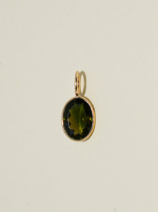 Monster Mayhem Green Tourmaline Oval Cut Charm in Yellow 14k Gold