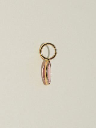 Kitty Kat Pink Tourmaline Oval Cut Charm in Yellow 14k Gold
