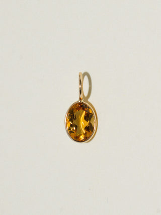 Friends with Crows Brown Tourmaline Oval Cut Charm in Yellow 14k Gold