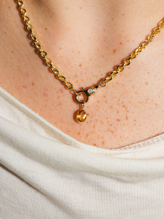 Friends with Crows Brown Tourmaline Oval Cut Charm in Yellow 14k Gold