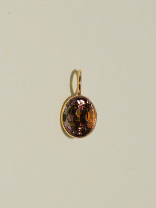 Judi Judi Golden Tourmaline Oval Cut Charm in Yellow 14k Gold