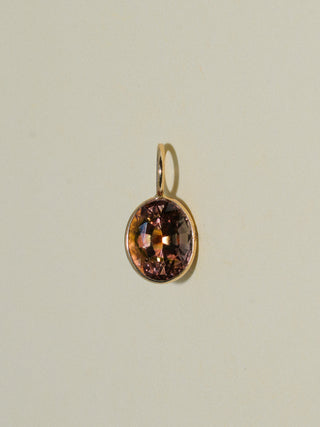Judi Judi Golden Tourmaline Oval Cut Charm in Yellow 14k Gold