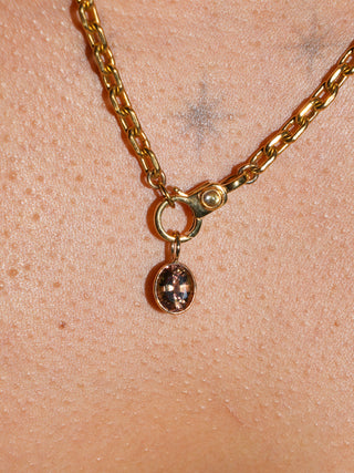 Judi Judi Golden Tourmaline Oval Cut Charm in Yellow 14k Gold