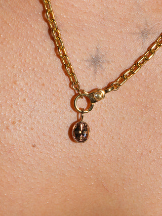 Judi Judi Golden Tourmaline Oval Cut Charm in Yellow 14k Gold
