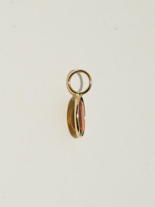 Whoopie Pie Brown Tourmaline Oval Cut Charm in Yellow 14k Gold