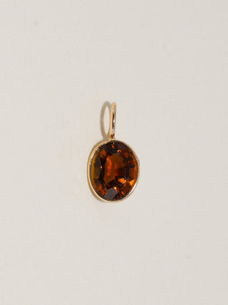 pumpkin patch Brown Tourmaline Oval Cut Charm in Yellow 14k Gold