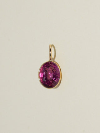 Butterfly Pink Tourmaline Oval Cut Charm in Yellow 14k Gold