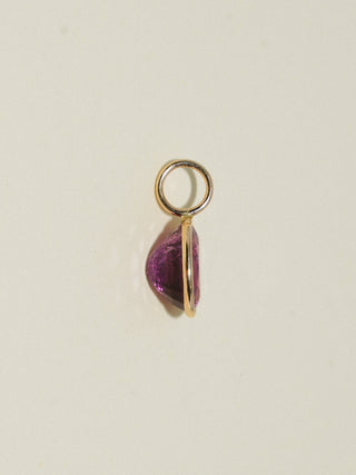 Butterfly Pink Tourmaline Oval Cut Charm in Yellow 14k Gold