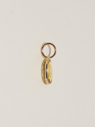 Franklin Green Tourmaline Oval Cut Charm in Yellow 14k Gold