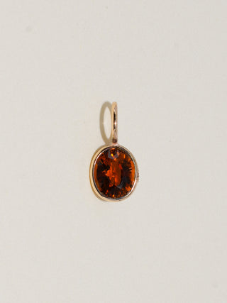 Jackie Brown Tourmaline Oval Cut Charm in Yellow 14k Gold
