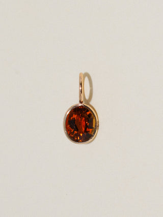 Jackie Brown Tourmaline Oval Cut Charm in Yellow 14k Gold