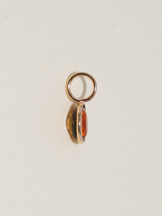 Jackie Brown Tourmaline Oval Cut Charm in Yellow 14k Gold