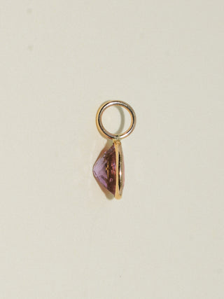 Neighborhood Pink Tourmaline Oval Cut Charm in Yellow 14k Gold