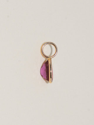 blossom Pink Tourmaline Oval Cut Charm in Yellow 14k Gold