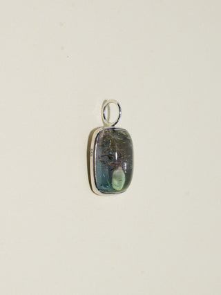 Hard Candy Tourmaline Cushion Cabochon Charm in White 14k Gold
