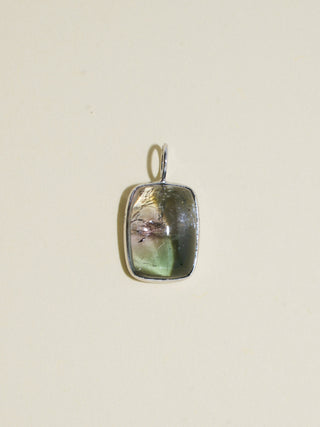 Hard Candy Tourmaline Cushion Cabochon Charm in White 14k Gold