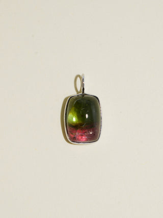 Cosmo + Wanda Tourmaline Cushion Cabochon Charm in White 14k Gold