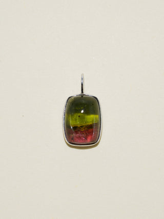 Cosmo + Wanda Tourmaline Cushion Cabochon Charm in White 14k Gold