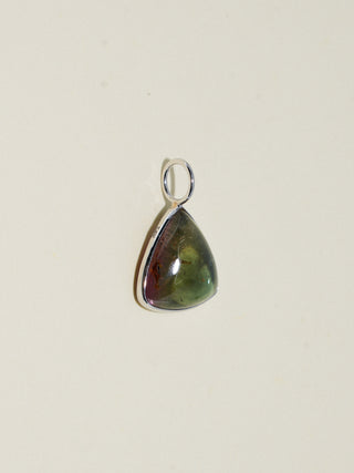 Shine On Tourmaline Trillion Cabochon Charm in White 14k Gold