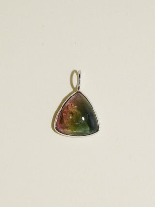 Shine On Tourmaline Trillion Cabochon Charm in White 14k Gold