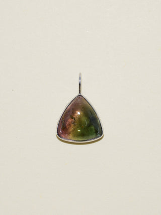 Shine On Tourmaline Trillion Cabochon Charm in White 14k Gold