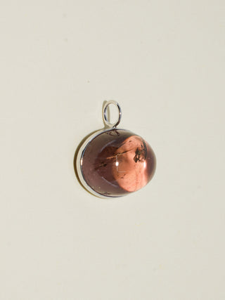 Purble Place Tourmaline East to West Oval Cabochon Charm in White 14k Gold