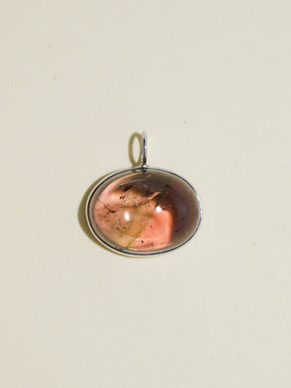 Purble Place Tourmaline East to West Oval Cabochon Charm in White 14k Gold