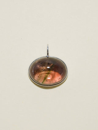 Purble Place Tourmaline East to West Oval Cabochon Charm in White 14k Gold