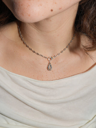 Clueless Aquamarine Teardrop Cut Charm in White 14k Gold