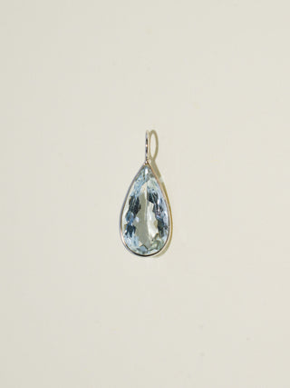 Clueless Aquamarine Teardrop Cut Charm in White 14k Gold