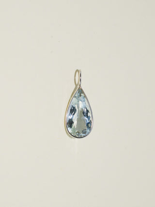 Clueless Aquamarine Teardrop Cut Charm in White 14k Gold