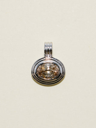 Barefoot On Hardwood Zircon Triple East to West Oval Cut Charm in White 14k Gold